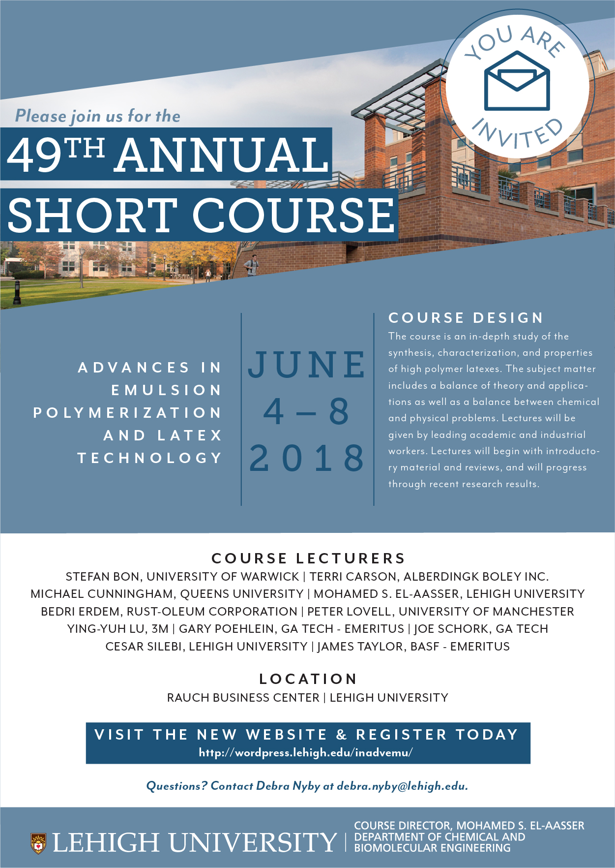 49th Annual Short Course Lehigh University June 2018 IPCG